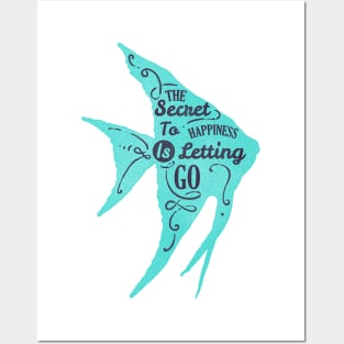 Fish silhouette with motivational words of wisdom Posters and Art